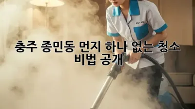 충주 종민동 먼지 하나 없는 청소, 비법 공개!